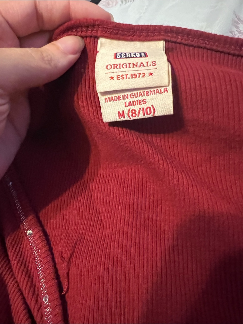 Originals Ladies Ribbed Red Top - Size M (8/10)